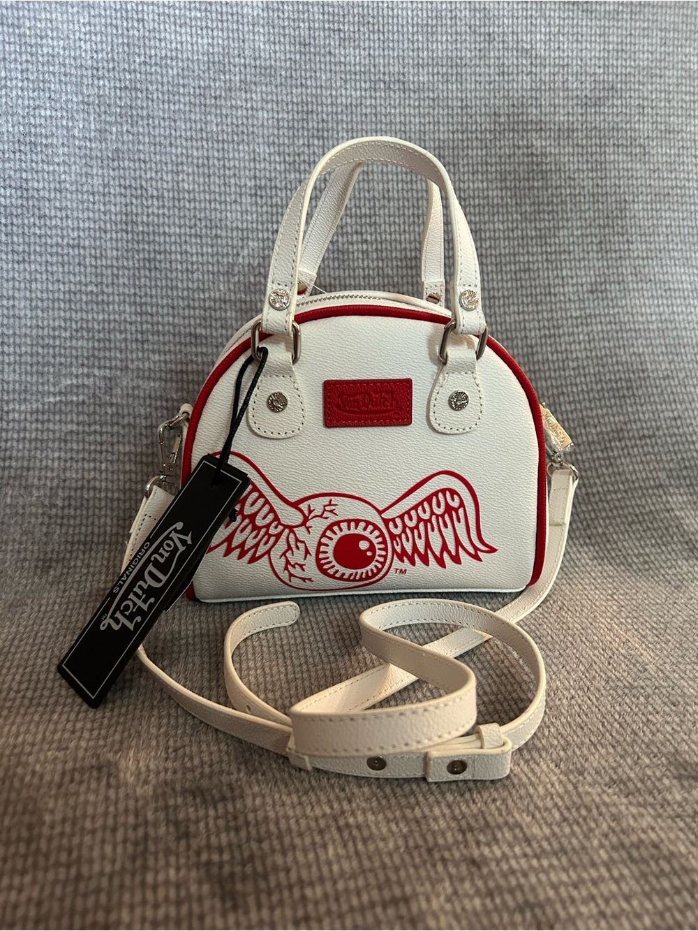 Red & White Von Dutch Bowler Bag